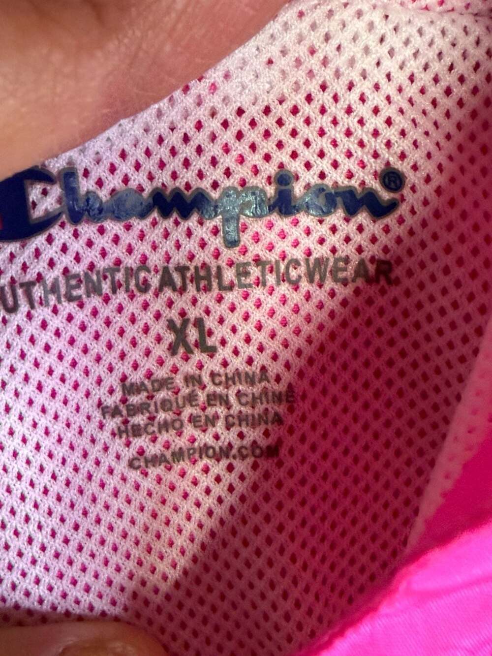 Champion Girls Pink Colorblock Hooded Windbreaker Jacket Size XL - Picture 2 of 3